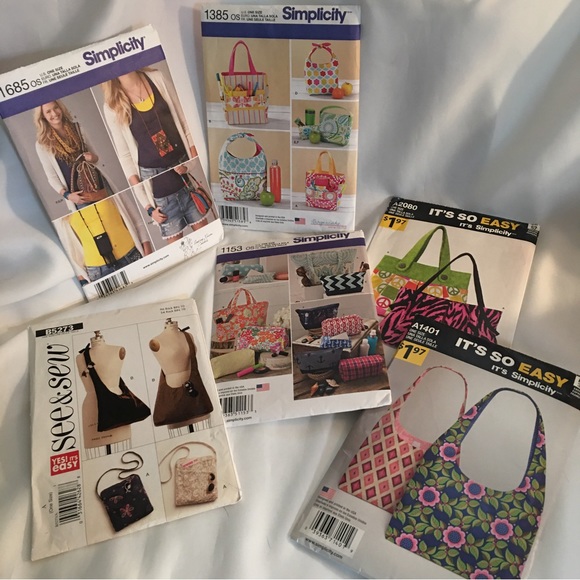 Lot of 5 New Simplicity and 1 See & Sew Handbag Tote & Accessories Patterns - Picture 3 of 6